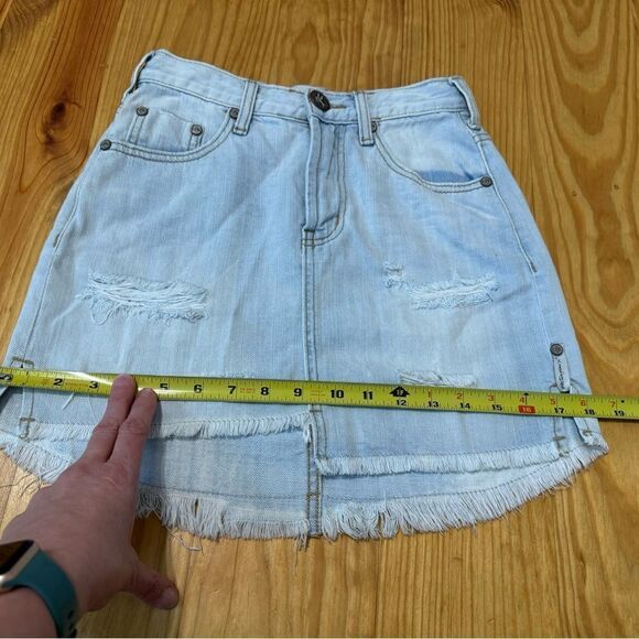 ONE TEASPOON High Waist 2020 Mini Denim Jean Skirt Women’s SIZE 23 - Picture 5 of 9